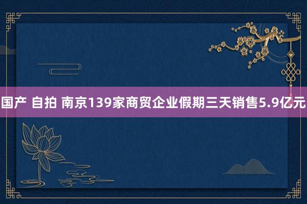 国产 自拍 南京139家商贸企业假期三天销售5.9亿元