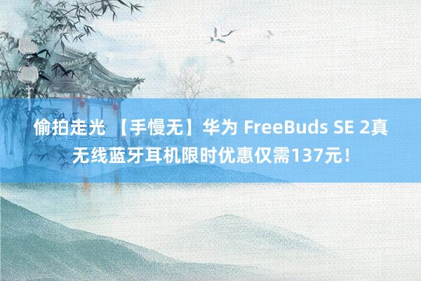 偷拍走光 【手慢无】华为 FreeBuds SE 2真无线蓝牙耳机限时优惠仅需137元！