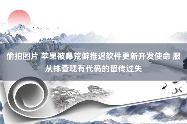 偷拍图片 苹果被曝荒僻推迟软件更新开发使命 服从排查现有代码的留传过失