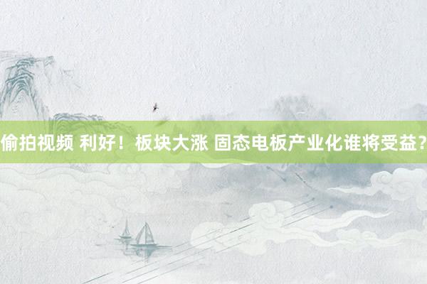 偷拍视频 利好！板块大涨 固态电板产业化谁将受益？