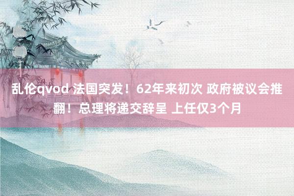 乱伦qvod 法国突发！62年来初次 政府被议会推翻！总理将递交辞呈 上任仅3个月
