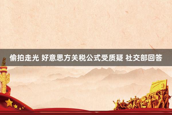 偷拍走光 好意思方关税公式受质疑 社交部回答